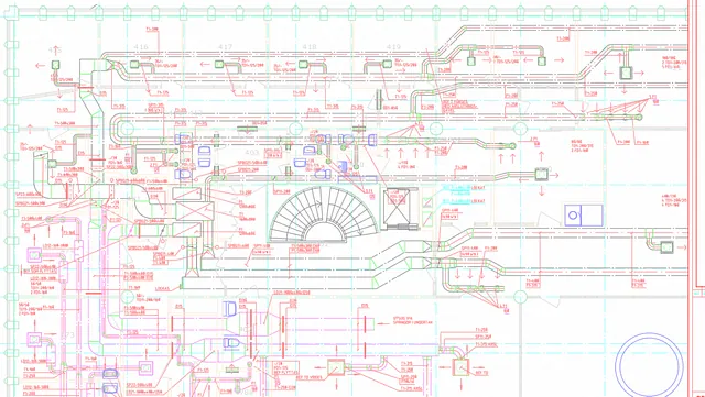 Omfattande ritning av ventilationsinstallation av Rijab Ventilation AB